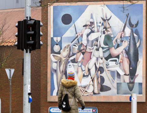 Streetart i Esbjerg - Stormgade 2, hjørnet af Stormgade 2 og Strandbygade 